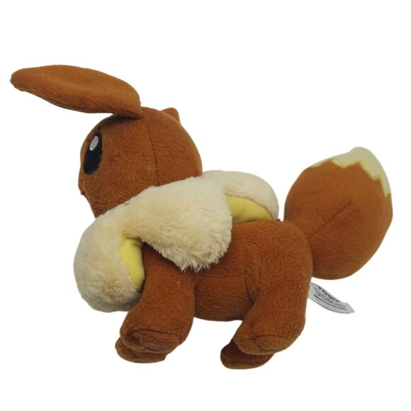 Pokemon by TOMY Eevee Plush Toy 6" Soft Brown Cream Collectible For Kids Or Fans - Picture 3 of 7